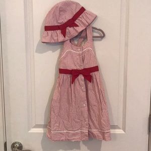 Janie and Jack Size 3T red/white striped dress